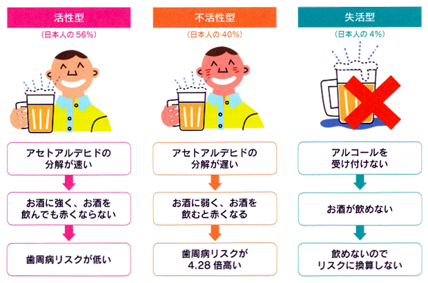 顔 を 赤く 酒 なる 飲む お と が